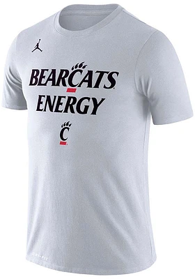 Nike Cincinnati Bearcats White Basketball Bench Short Sleeve T Shirt