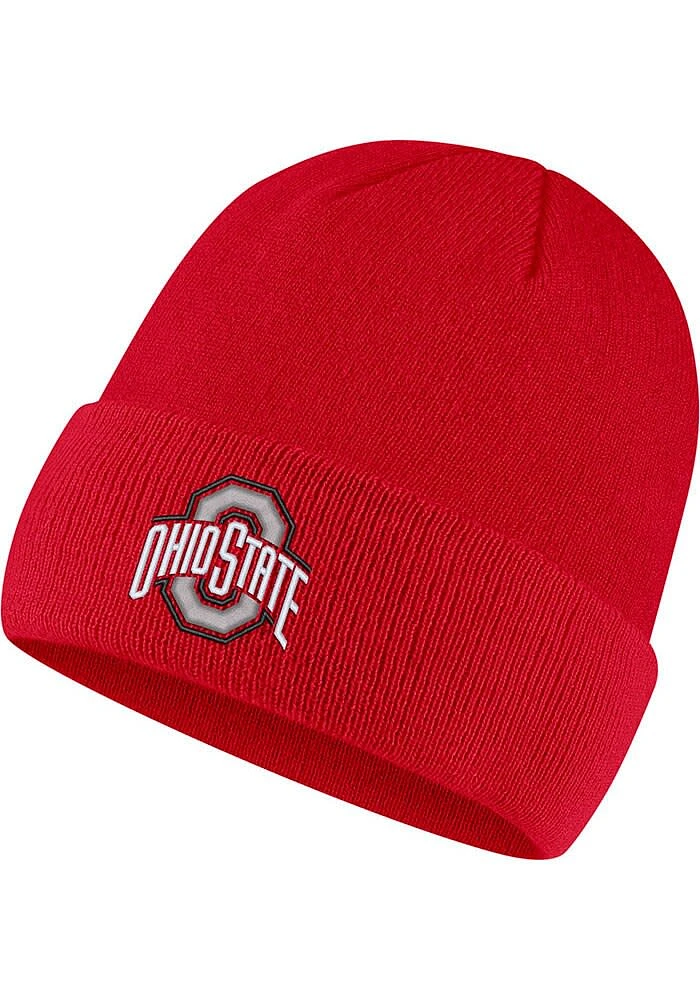 Nike Ohio State Buckeyes Red Logo Beanie Mens Knit Hat