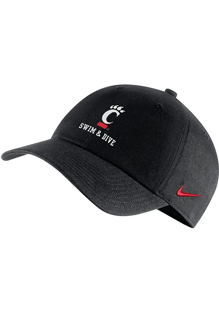 Nike Cincinnati Bearcats Swim and Dive Adjustable Hat - Black