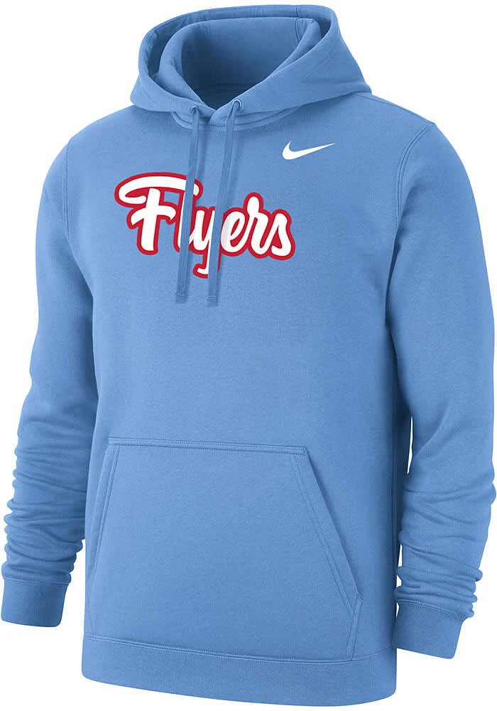 Nike Dayton Flyers Mens Light Blue Script Team Name Long Sleeve Hoodie