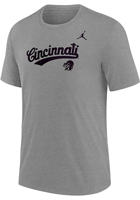 Nike Cincinnati Bearcats Grey TriBlend Jordan Script Short Sleeve Fashion T Shirt