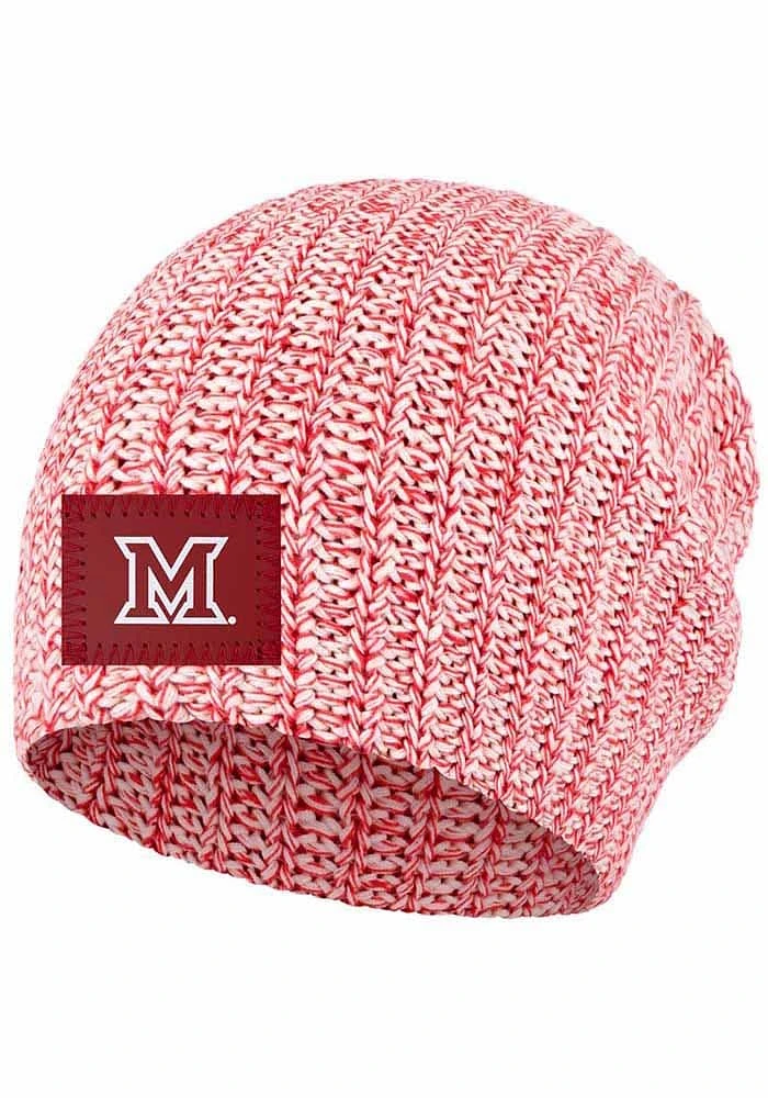 Miami RedHawks Red Speckled Beanie Womens Knit Hat