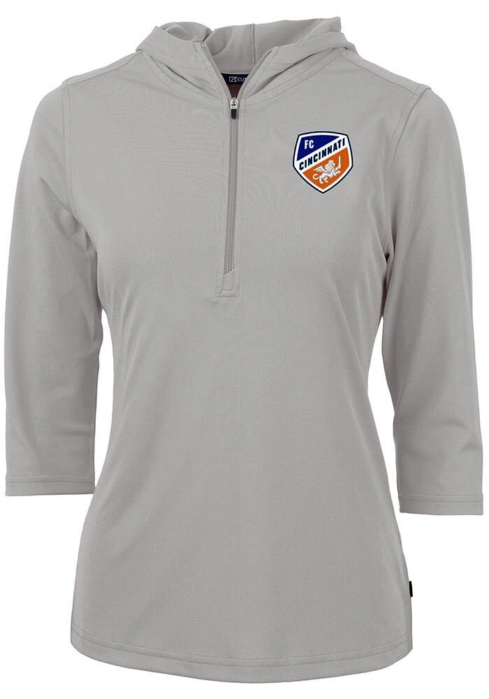Cutter and Buck FC Cincinnati Womens Virtue Eco Pique Hooded Sweatshirt