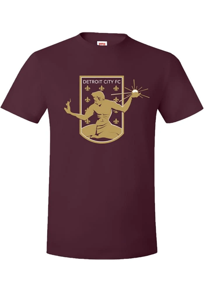 Detroit City FC Maroon Crest Short Sleeve T Shirt