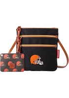 Cleveland Browns NS Triple Zip w/ ID holder Womens Purse