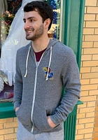 Alternative Apparel Kansas Jayhawks Mens Grey Rocky Hoodie Long Sleeve Zip Fashion