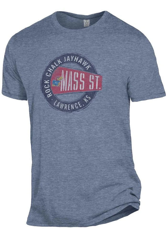 Alternative Apparel Kansas Jayhawks Navy Blue Keeper Short Sleeve Fashion T Shirt