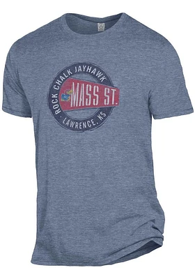 Alternative Apparel Kansas Jayhawks Navy Blue Keeper Short Sleeve Fashion T Shirt