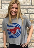 Alternative Apparel SMU Mustangs Womens Grey Headliner Short Sleeve T-Shirt