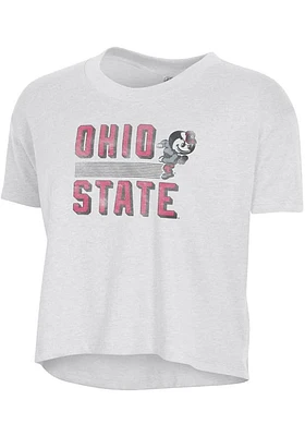 Alternative Apparel Ohio State Buckeyes Womens White Headliner Crop Short Sleeve T-Shirt