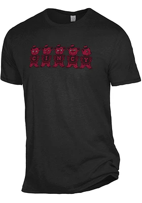 Alternative Apparel Cincinnati Bearcats Black Distressed Keeper Short Sleeve Fashion T Shirt