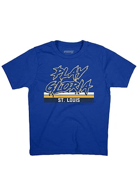 BreakingT St Louis Youth Blue Play Gloria Short Sleeve Fashion T-Shirt