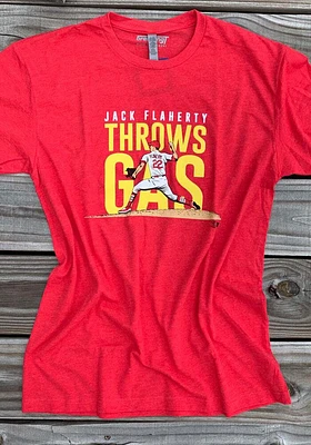 Jack Flaherty St Louis Red Throws Gas Short Sleeve Fashion Player T Shirt