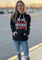 BreakingT Philadelphia Flyers Mens Black Blue Collar Hockey Fashion Hood