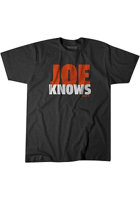 Joe Burrow Cincinnati Bengals Charcoal Knows Short Sleeve Fashion Player T Shirt