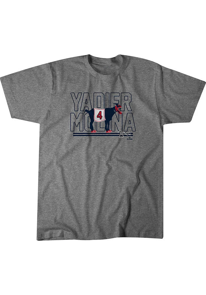 Yadier Molina St Louis Cardinals Youth Grey The GOAT Player Tee