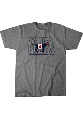 Yadier Molina St Louis Cardinals Youth Grey The GOAT Player Tee