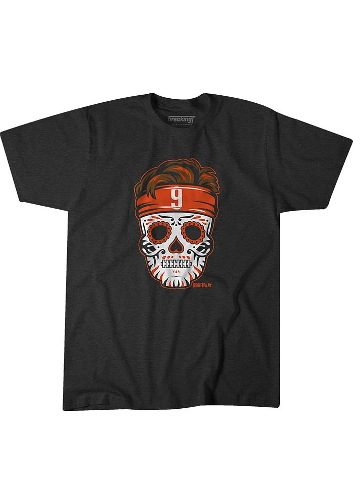 Joe Burrow Cincinnati Bengals Black Sugar Skull Short Sleeve Fashion Player T Shirt