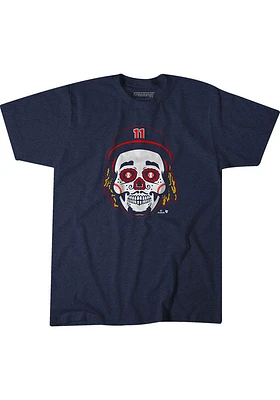 Jose Ramirez Cleveland Guardians Navy Blue Sugar Skull Short Sleeve Fashion Player T Shirt