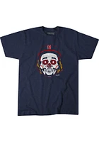 Jose Ramirez Cleveland Guardians Navy Blue Sugar Skull Short Sleeve Fashion Player T Shirt