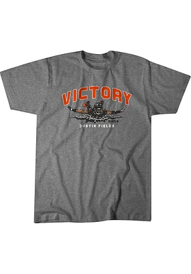 Justin Fields Chicago Grey Victory Slide Short Sleeve Fashion Player T Shirt