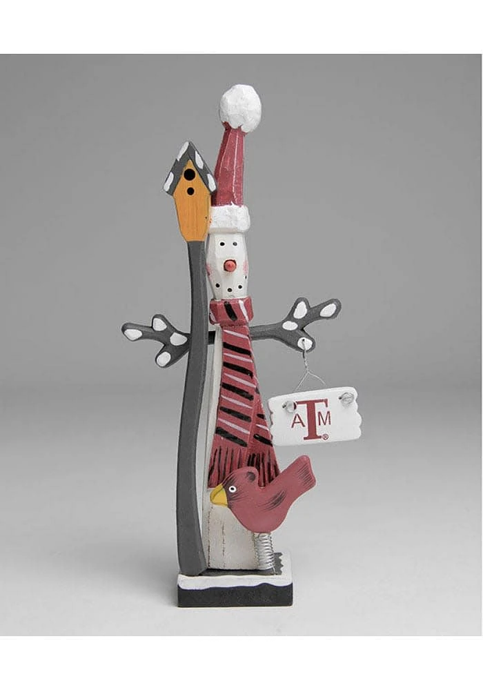 Texas A&M Aggies Wooden Snowman Decor