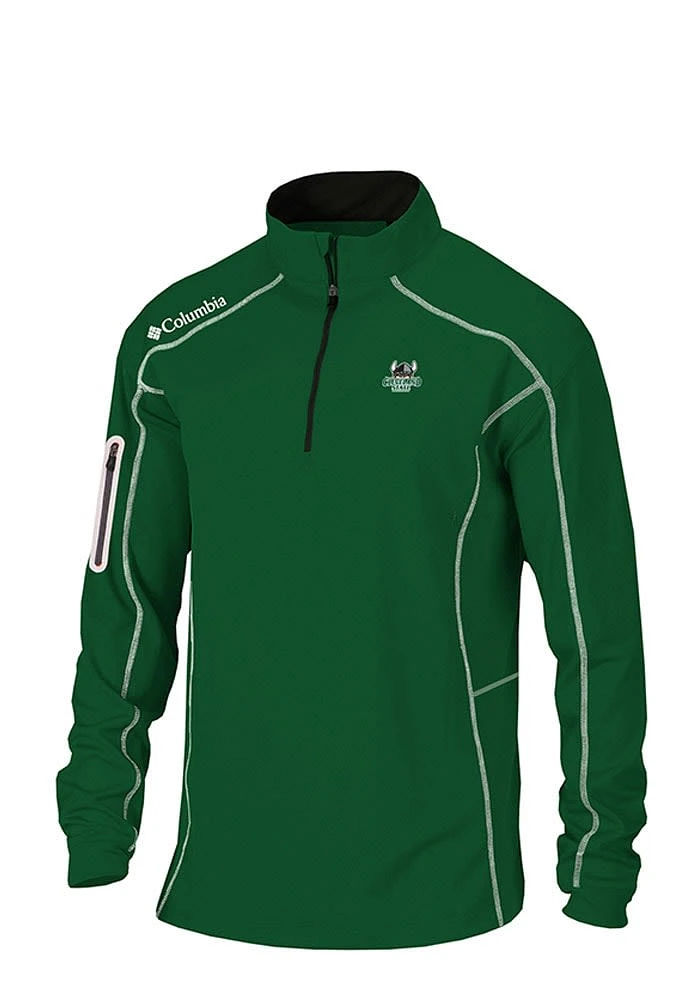 Columbia Cleveland State Vikings Mens Green Shotgun Long Sleeve Qtr Zip Pullover