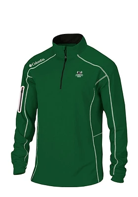 Columbia Cleveland State Vikings Mens Green Shotgun Long Sleeve Qtr Zip Pullover