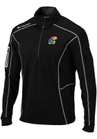 Columbia Kansas Jayhawks Mens Shotgun Long Sleeve Qtr Zip Pullover