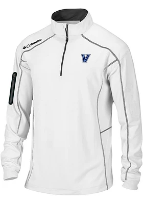 Columbia Villanova Wildcats Mens White Shotgun Long Sleeve Qtr Zip Pullover