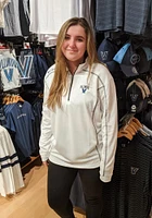 Columbia Villanova Wildcats Mens White Shotgun Long Sleeve Qtr Zip Pullover