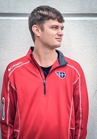 Columbia Dayton Flyers Mens Red Shotgun Long Sleeve Qtr Zip Pullover