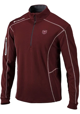 Columbia Missouri State Bears Mens Maroon Shotgun Long Sleeve Qtr Zip Pullover
