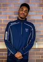 Columbia Villanova Wildcats Mens Navy Blue Shotgun Long Sleeve Qtr Zip Pullover