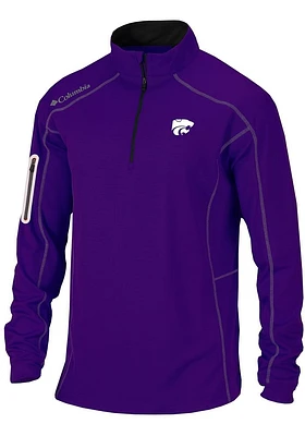 Columbia K-State Wildcats Mens Purple Shotgun Long Sleeve Qtr Zip Pullover