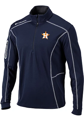 Columbia Houston Astros Mens Navy Blue Shotgun Long Sleeve Qtr Zip Pullover