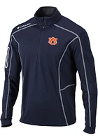 Columbia Auburn Tigers Mens Navy Blue Shotgun Long Sleeve Qtr Zip Pullover