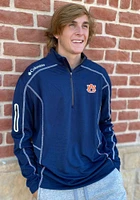 Columbia Auburn Tigers Mens Navy Blue Shotgun Long Sleeve Qtr Zip Pullover