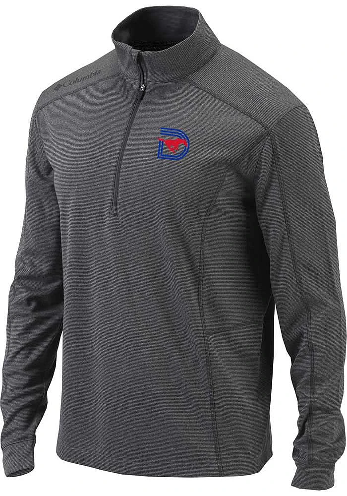 Columbia SMU Mustangs Mens Charcoal Triple D Shotgun Long Sleeve Qtr Zip Pullover