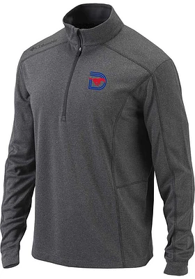 Columbia SMU Mustangs Mens Charcoal Triple D Shotgun Long Sleeve Qtr Zip Pullover