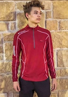 Columbia Arkansas Razorbacks Mens Red Shotgun Long Sleeve Qtr Zip Pullover