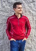 Columbia Arkansas Razorbacks Mens Red Shotgun Long Sleeve Qtr Zip Pullover