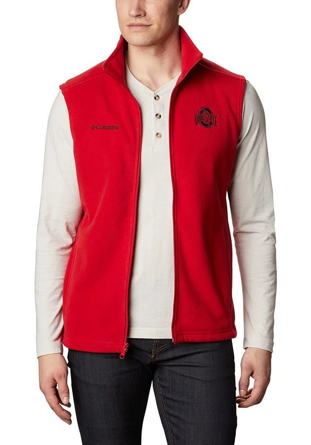 Columbia Ohio State Buckeyes Mens Red Flanker Sleeveless Jacket