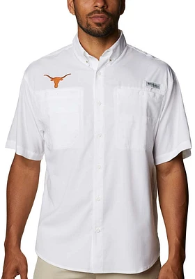 Columbia Texas Longhorns Mens Tamiami Short Sleeve Dress Shirt