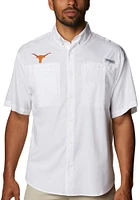 Columbia Texas Longhorns Mens Tamiami Short Sleeve Dress Shirt