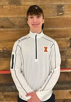 Columbia Illinois Fighting Illini Mens White Shotgun Long Sleeve Qtr Zip Pullover