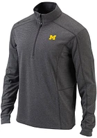 Columbia Michigan Wolverines Mens Grey Shotgun Long Sleeve Qtr Zip Pullover
