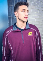 Columbia Central Michigan Chippewas Mens Maroon Shotgun Long Sleeve Qtr Zip Pullover