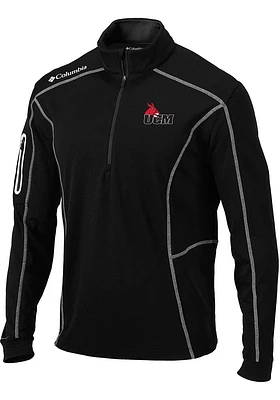 Columbia Central Missouri Mules Mens Black Shotgun Long Sleeve Qtr Zip Pullover