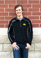 Columbia Iowa Hawkeyes Mens Black Shotgun Long Sleeve Qtr Zip Pullover